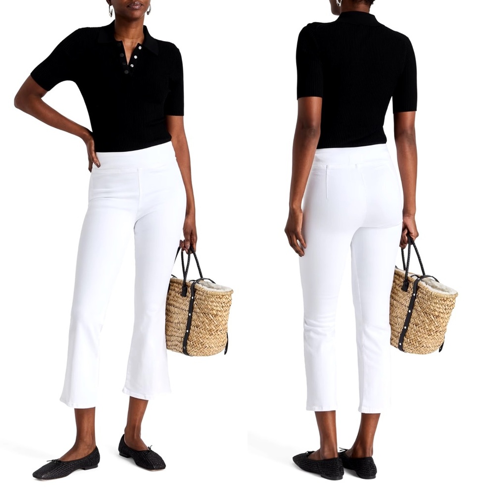 Frame Le One The Jetset Flare Crop Mini Boot High Rise size 1 NWT white jeans